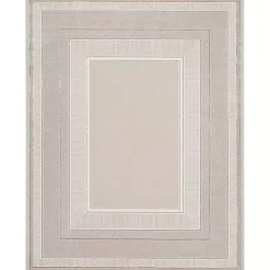 Ivory and Gold Modern Glam Area Rug, 7x9