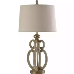 Ivory and Gold Sculpture Table Lamp