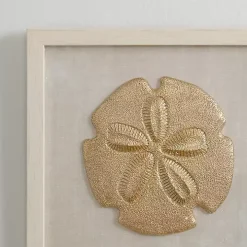 Ivory and Gold Shell Shadow Wall Plaques, Set of 3