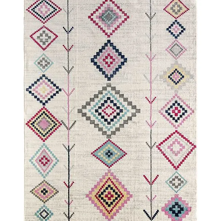 Ivory and Multicolor Aztec Area Rug, 8x10