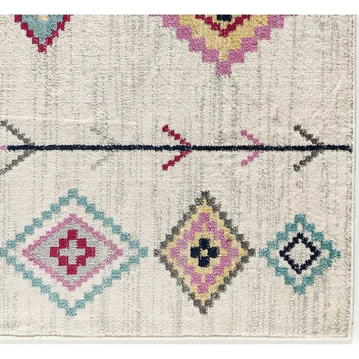 Ivory and Multicolor Aztec Area Rug, 8x10