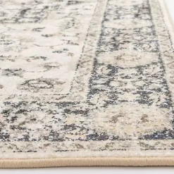 Ivory and Navy Laur Vintage Area Rug, 7x9