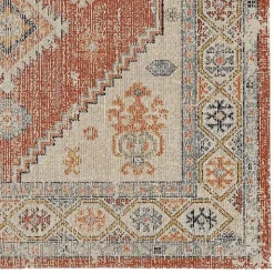 Ivory and Rust Traditional Motif Area Rug, 5x7