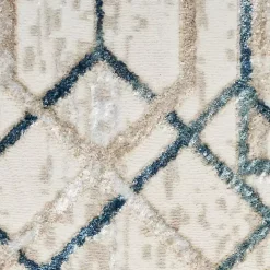 Ivory Art Deco Bordered Area Rug, 7x9