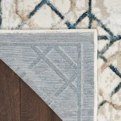 Ivory Art Deco Bordered Area Rug, 7x9