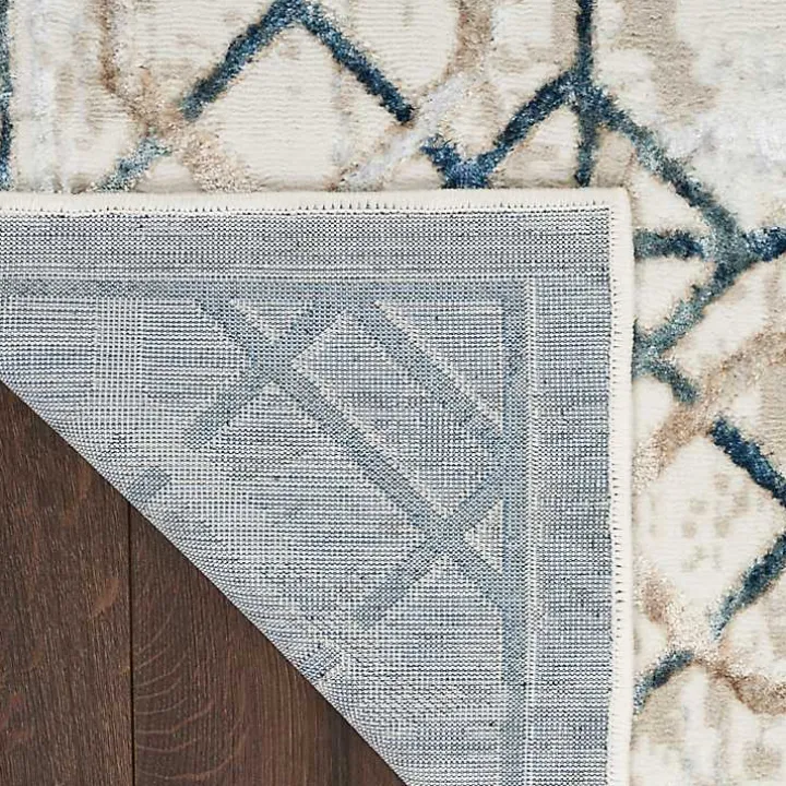 Ivory Art Deco Bordered Area Rug, 7x9