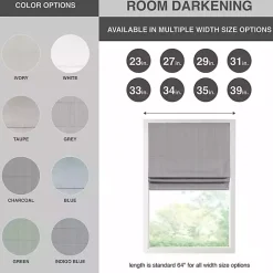 Ivory Basketweave Cordless Roman Shade, 27 in.