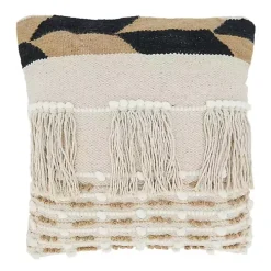Ivory Boho Fringe Jute Pillow