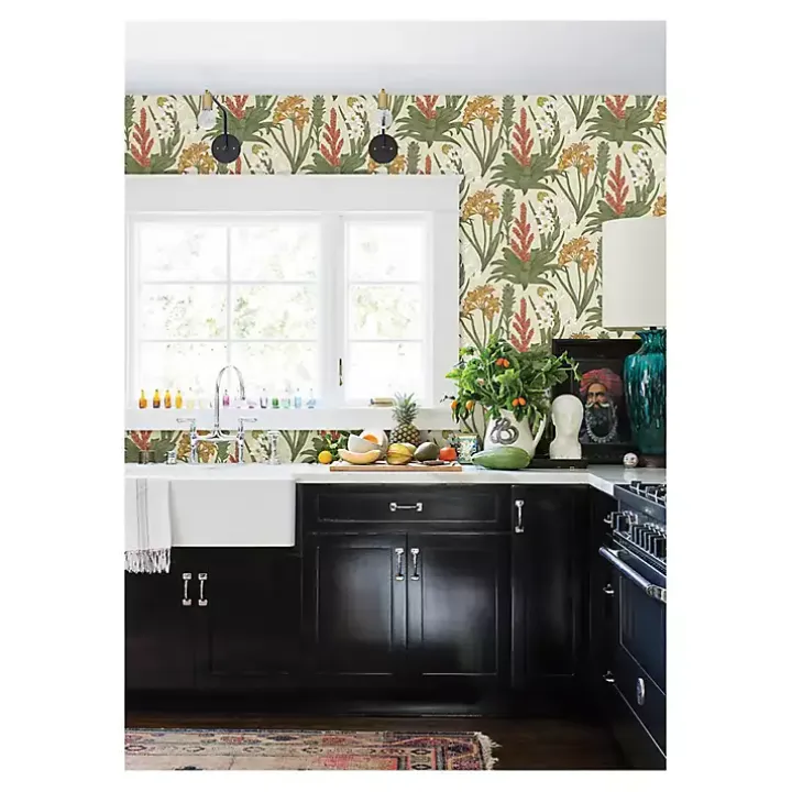 Ivory Botanical Villa Peel & Stick Wallpaper