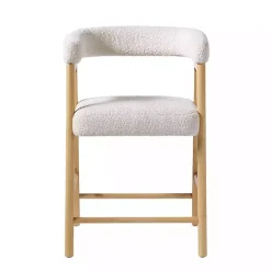 Ivory Boucle Curved Back Ezra Counter Stool
