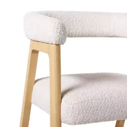 Ivory Boucle Curved Back Ezra Counter Stool