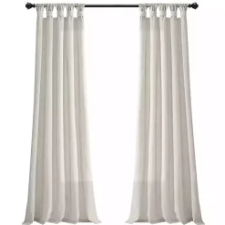 Ivory Burlap Knotted Curtain Panel Set, 108 in.