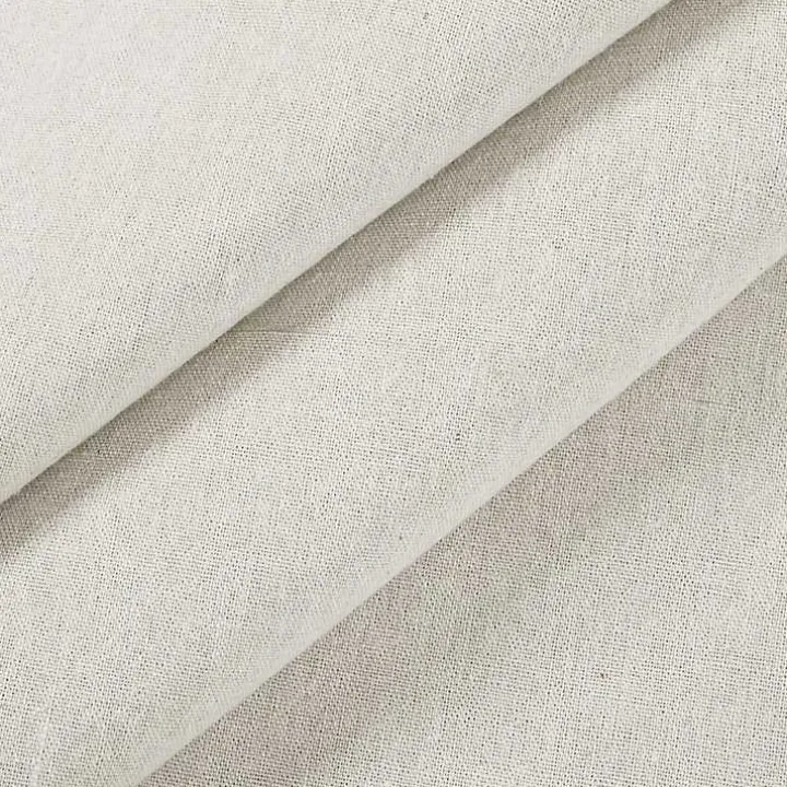 Ivory Burlap Knotted Curtain Panel Set, 120 in.