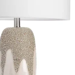 Ivory Ceramic Textured Base Table Lamp