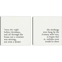 Ivory Christmas Quote Canvas Art Prints, Set of 2