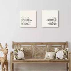 Ivory Christmas Quote Canvas Art Prints, Set of 2