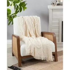 Ivory Diamond Pattern Throw Blanket
