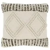 Ivory Diamond Woven Textured Polyester Pillow