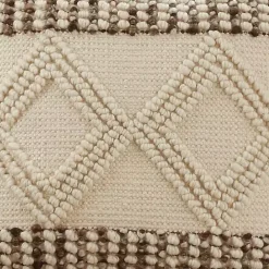 Ivory Diamond Woven Textured Polyester Pillow
