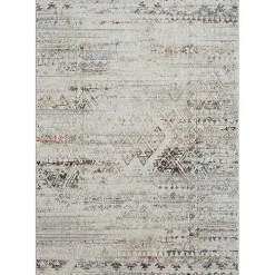 Ivory Distressed Medallion Washable Area Rug, 7x9