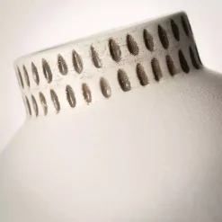 Ivory Etched Ceramic Urn Vase