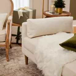 Ivory Faux Fur Scatter Rug