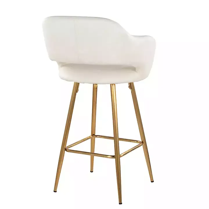 Ivory Faux Leather Marge Counter Stools, Set of 2