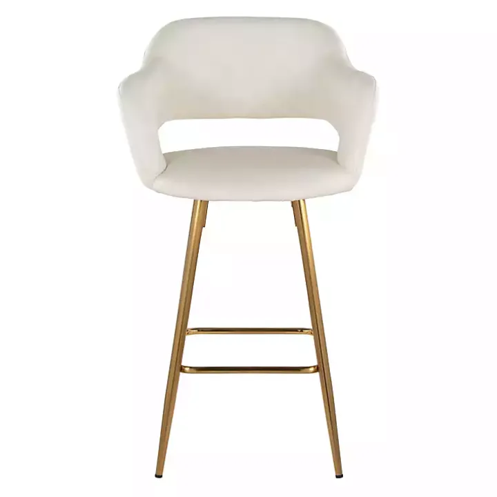 Ivory Faux Leather Marge Counter Stools, Set of 2