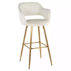 Ivory Faux Leather Marge Bar Stools, Set of 2