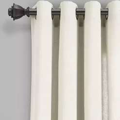 Ivory Faux Linen Curtain Panel Set, 84 in.