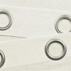 Ivory Faux Linen Curtain Panel Set, 84 in.