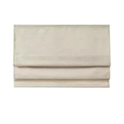 Ivory Faux Silk Room Darkening Roman Shade, 31 in.