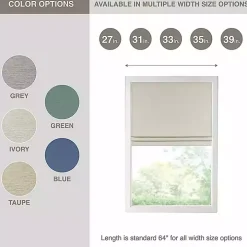 Ivory Faux Silk Room Darkening Roman Shade, 31 in.