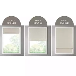 Ivory Faux Silk Room Darkening Roman Shade, 31 in.