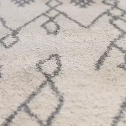 Ivory Geometric Area Rug, 5x8