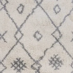 Ivory Geometric Area Rug, 5x8