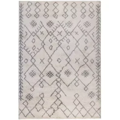 Ivory Geometric Area Rug, 8x10