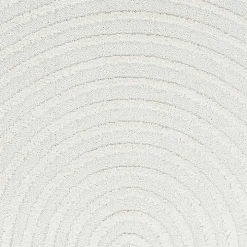 Ivory Geometric Lines Tassel Area Rug, 6x9