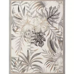 Ivory Grand Leaf Coastal Area Rug, 5x7