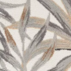 Ivory Grand Leaf Coastal Area Rug, 5x7