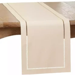 Ivory Hemstitch Border Table Runner