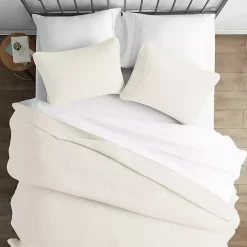Ivory Herringbone Quilted 3-pc. Queen Coverlet Set