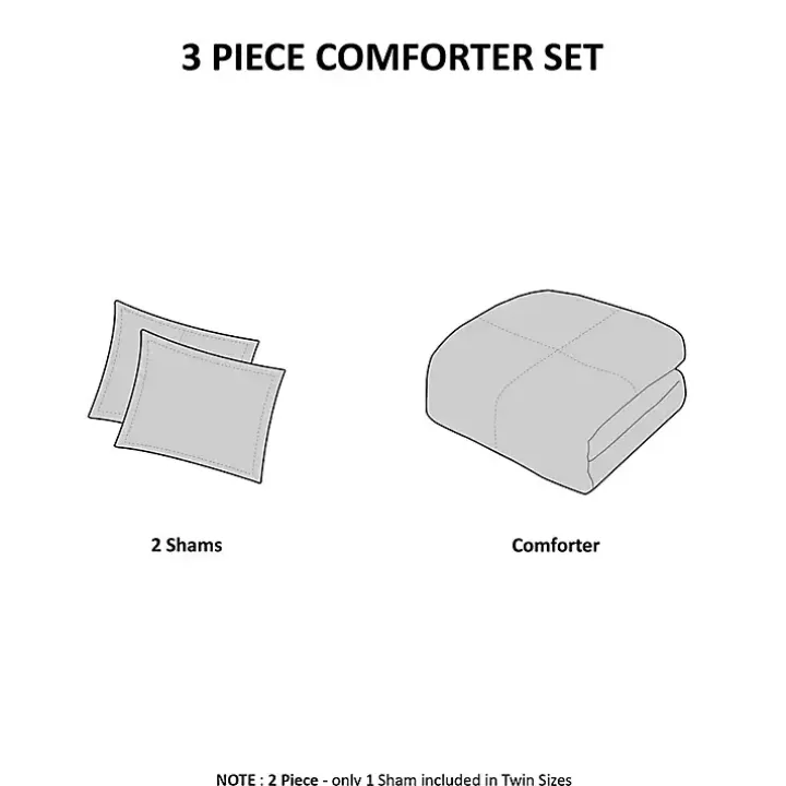 Ivory Jacquard King 3-pc. Comforter Set