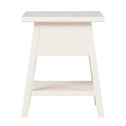 Ivory Japandi Pull-Ring Accent Table