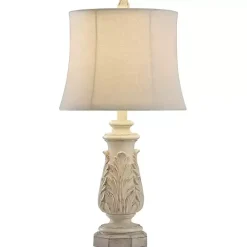 Ivory Leaf Scroll Table Lamp