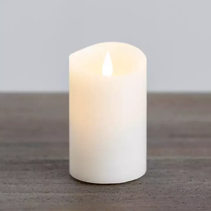 Ivory LED Soft Flame Pillar Candle, 3x5 in.