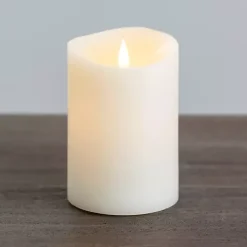 Ivory LED Soft Flame Pillar Candle, 4x6 in.