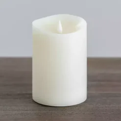 Ivory LED Soft Flame Pillar Candle, 4x6 in.