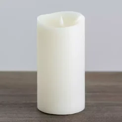Ivory LED Soft Flame Pillar Candle, 4x8 in.