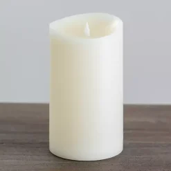 Ivory LED Soft Flame Pillar Candle, 5x9 in.
